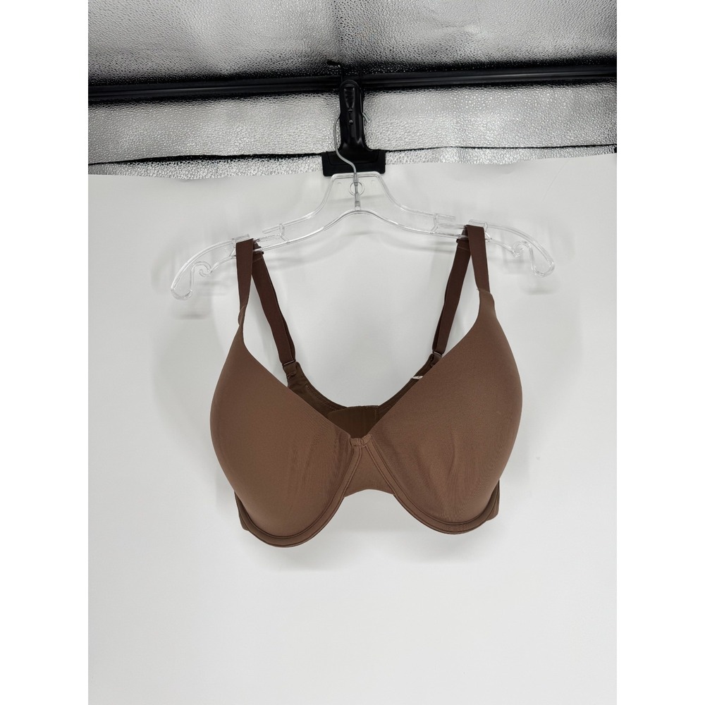SKIMS Fits Everybody Scoop Plunge Bra Womens 36H Jasper Brown Padded Underwired